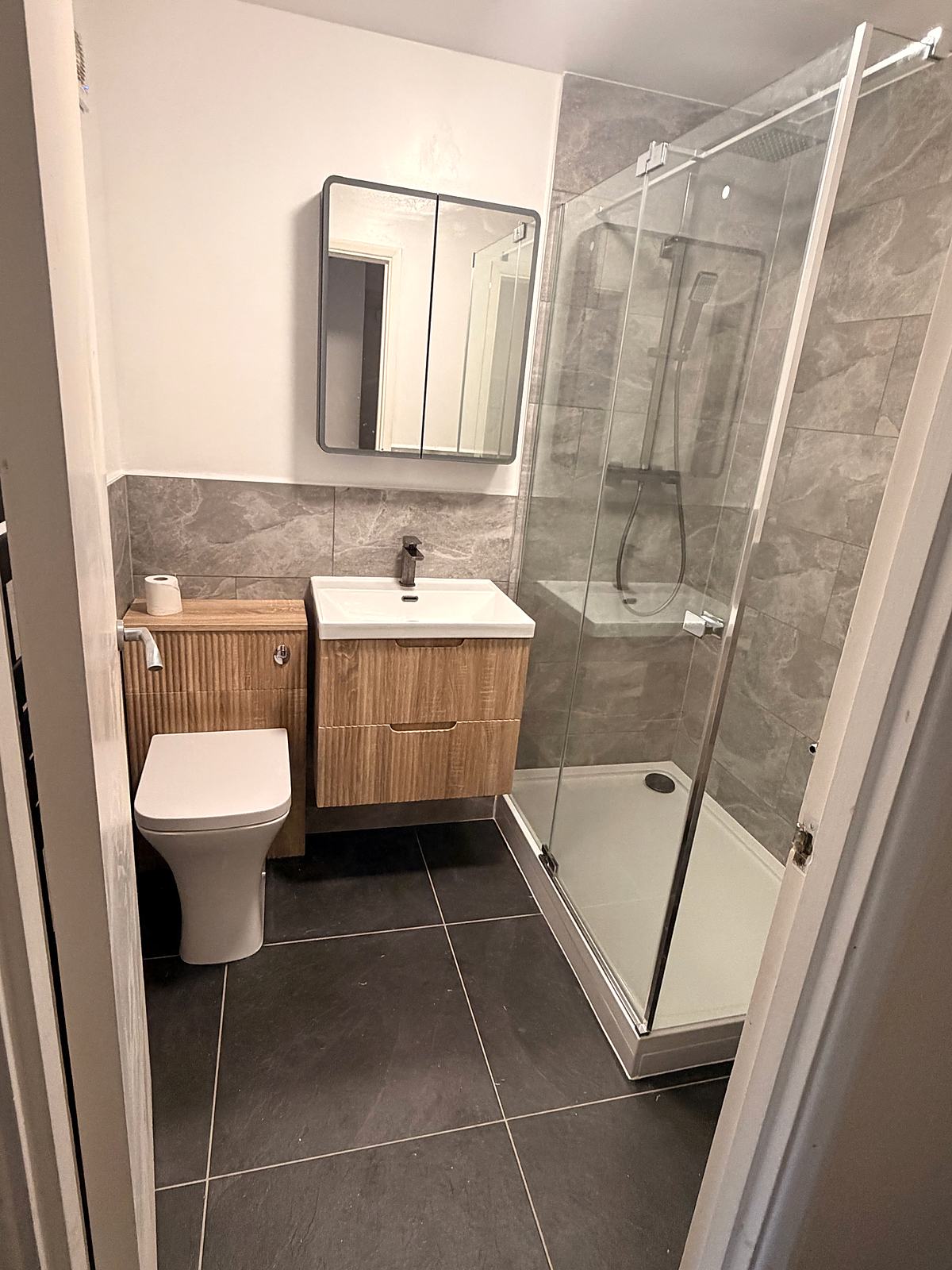 Grey shower room