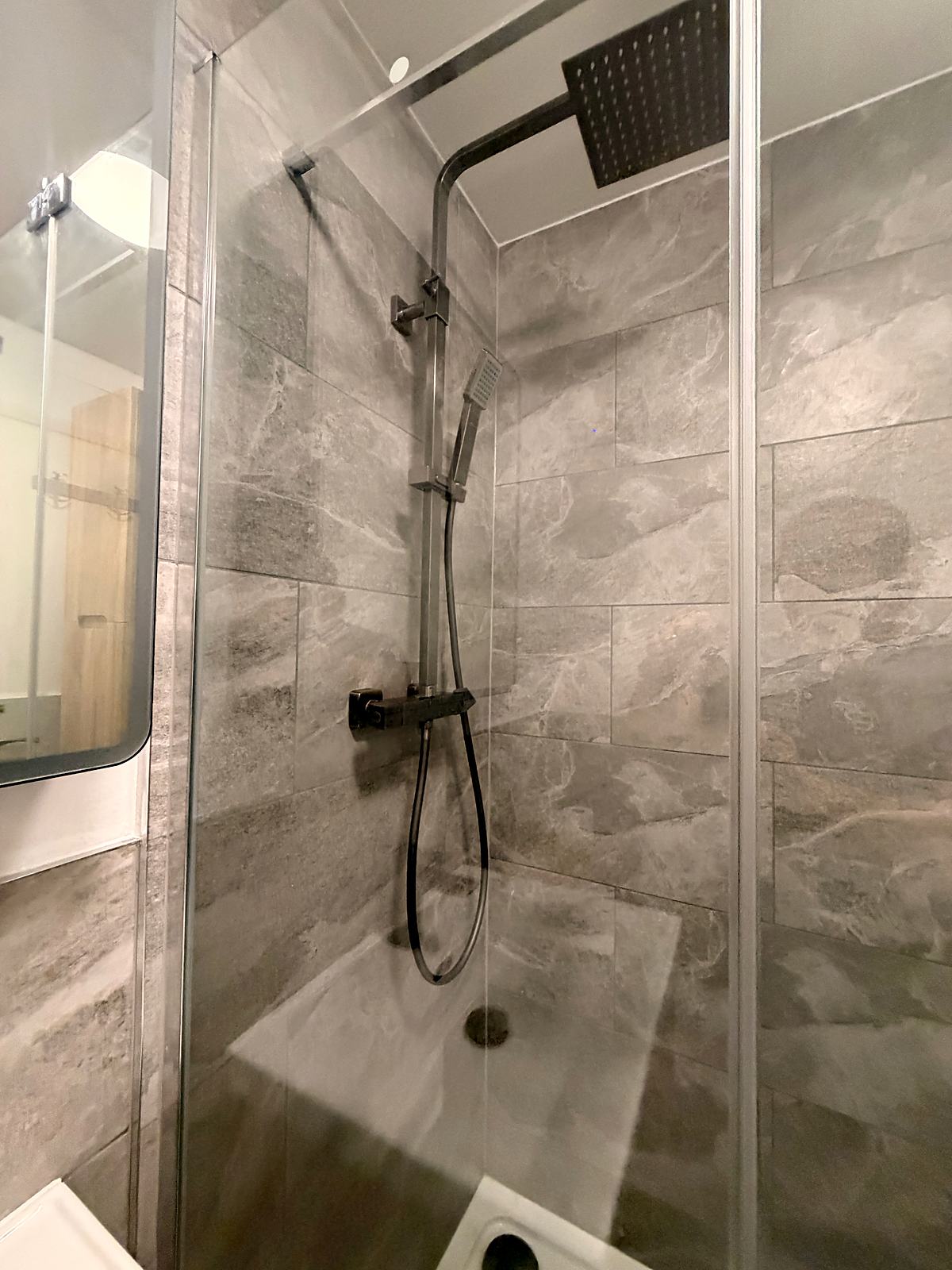 Grey shower room