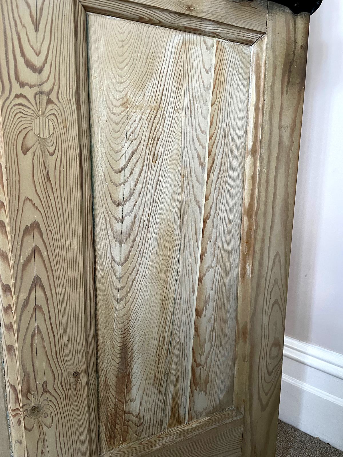 Split door panels repaired with flexible filler