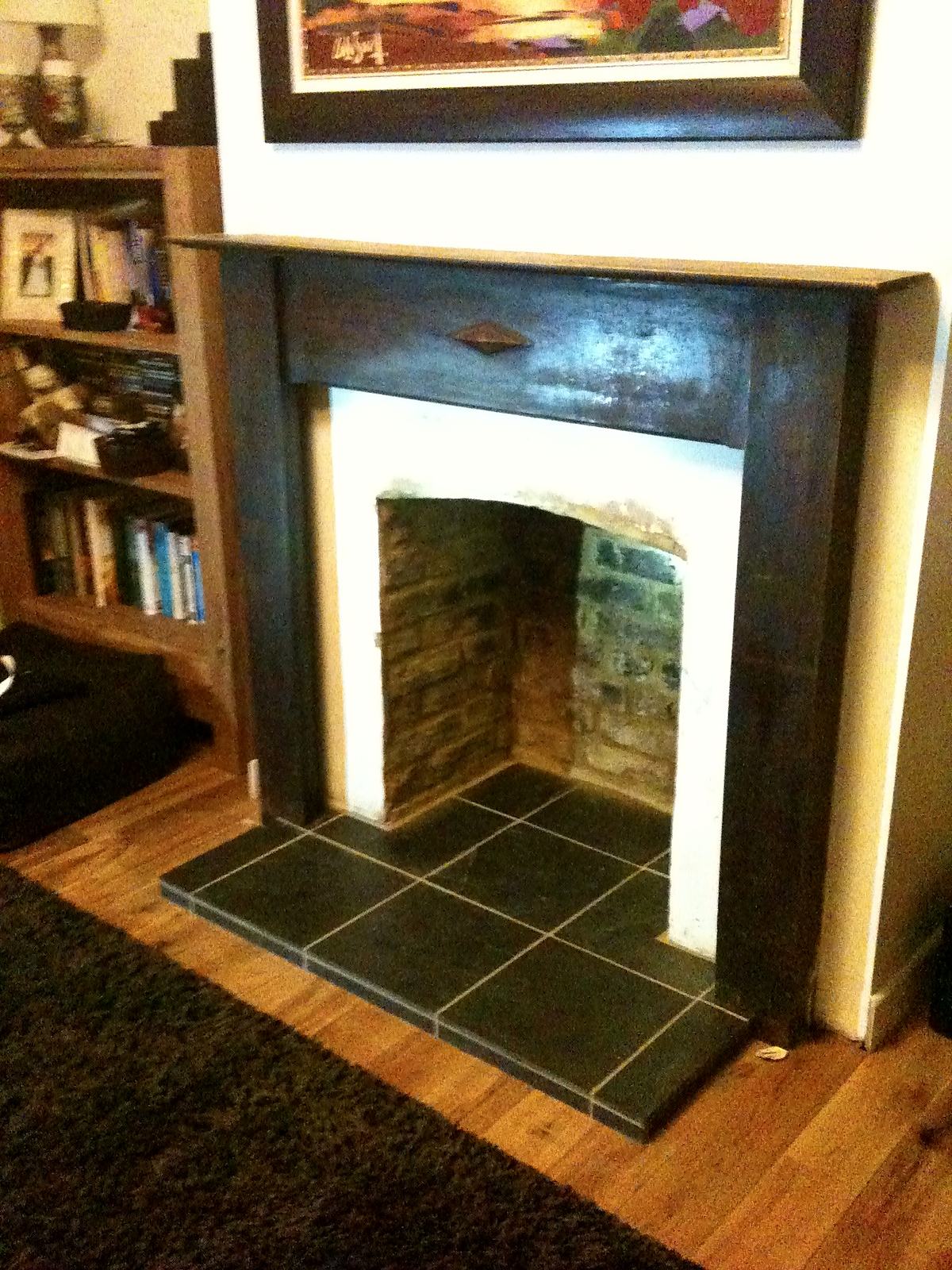 Wood burner and slate hearth
