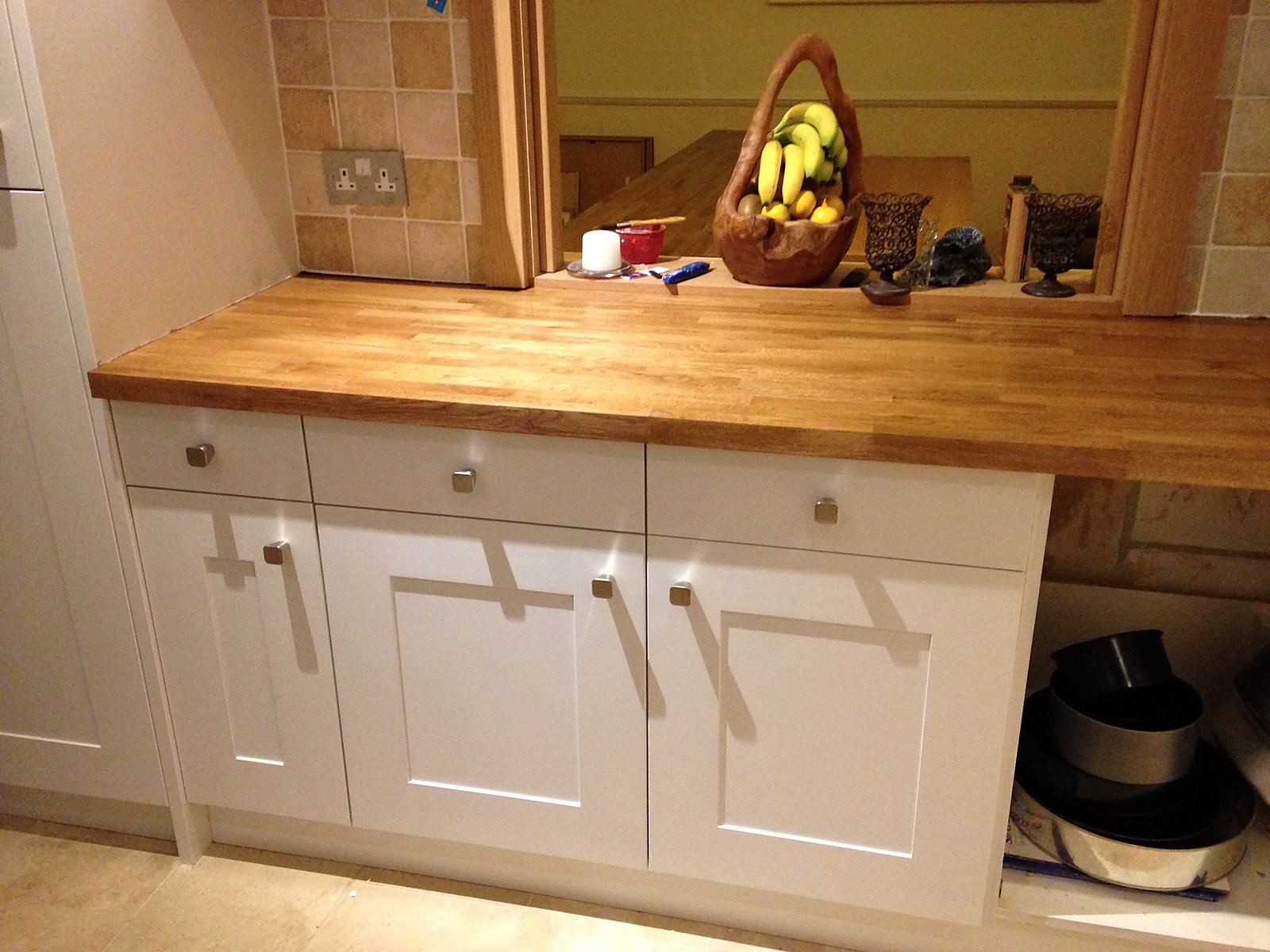 Kitchen with oak worktops