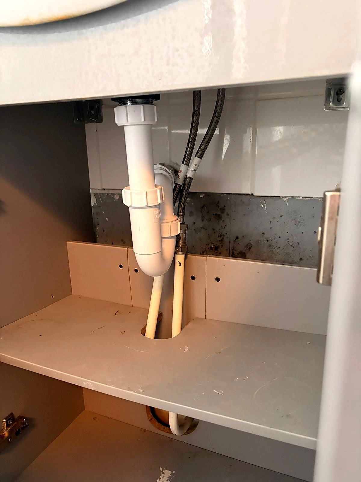 Plumbing under the sink